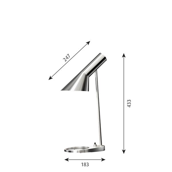 Louis Poulsen AJ Table Lamp Mini V3, rostfritt stål