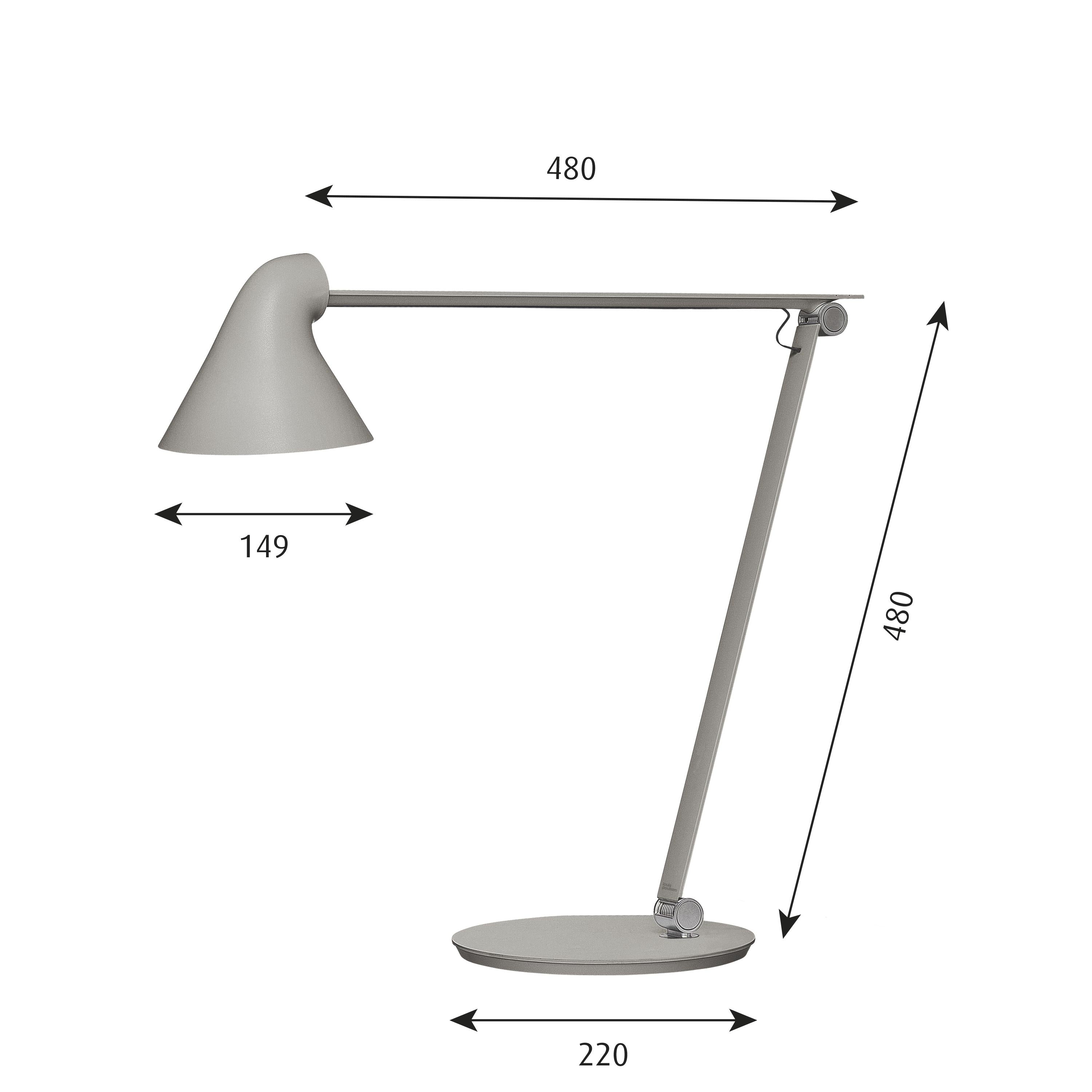 Louis Poulsen Njp Table Lamp Base, Grey