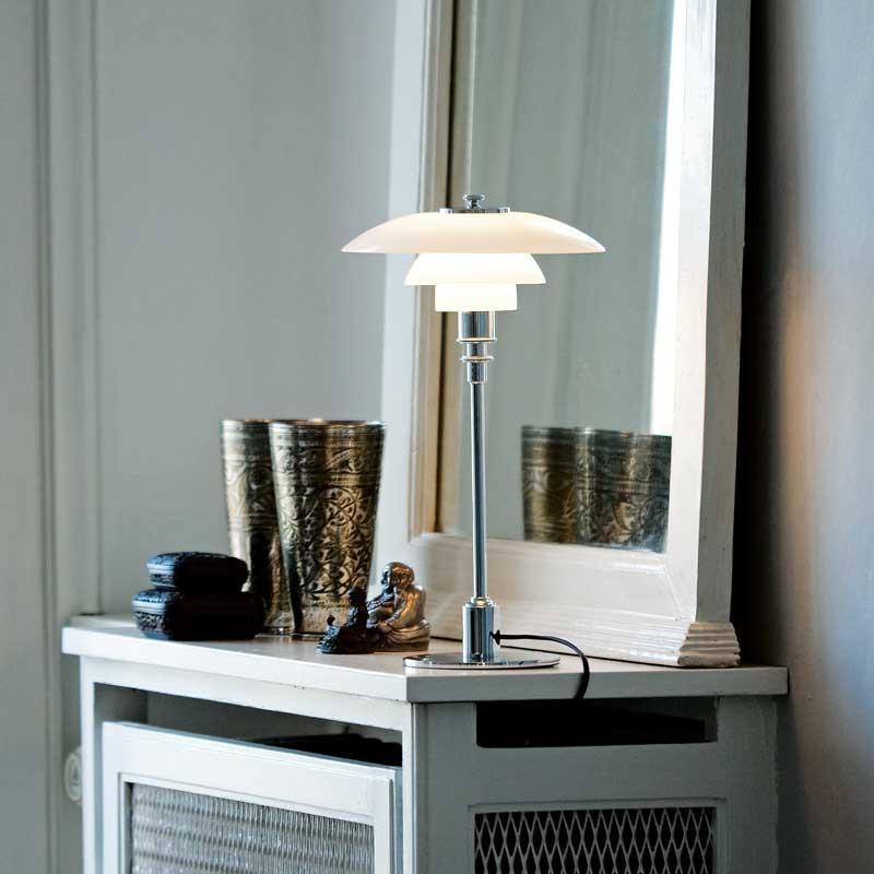 Louis Poulsen PH 2/1 lampe de table, chrome plaqué