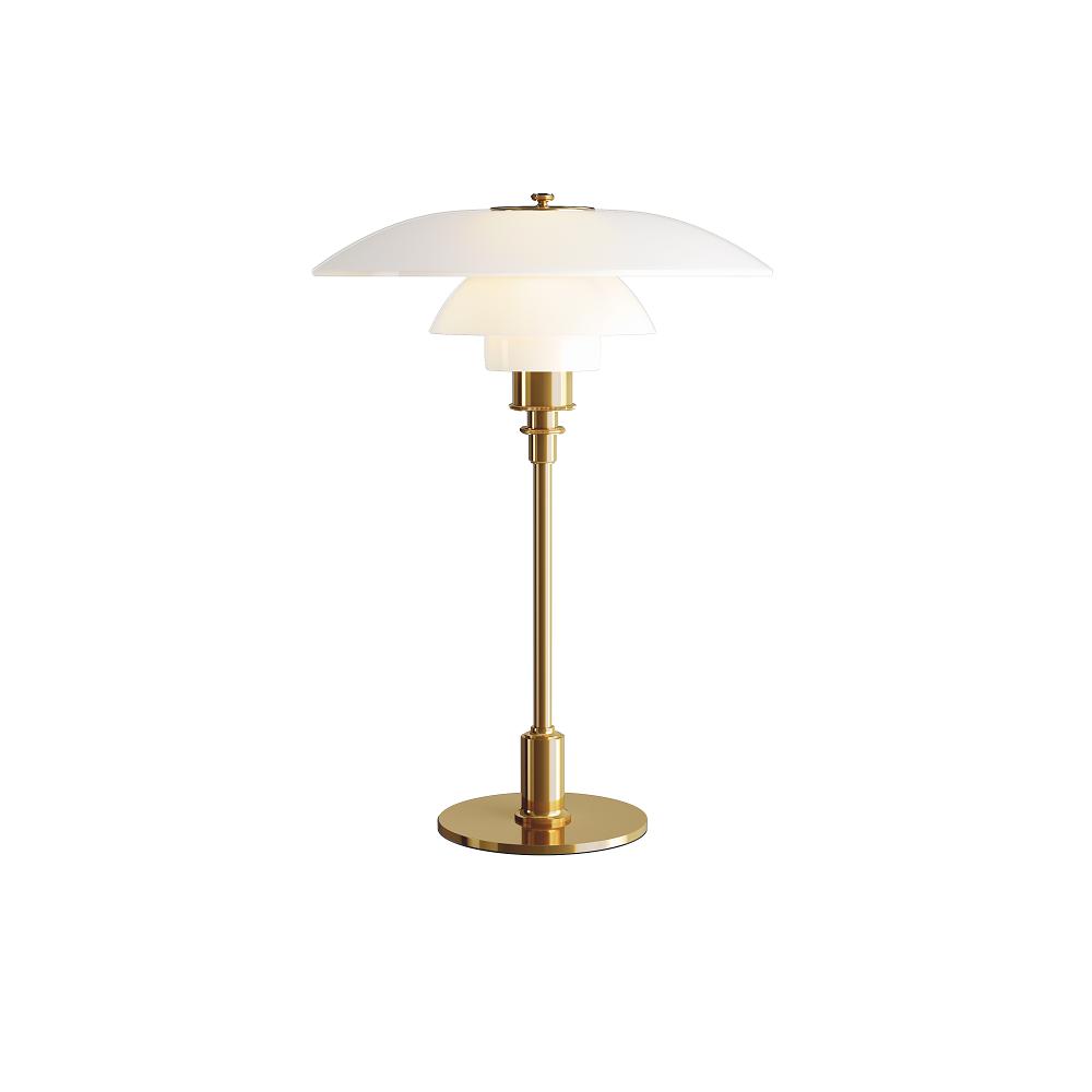 Louis Poulsen Ph 3 1/2 2 1/2 Glass Table Lamp, Brass