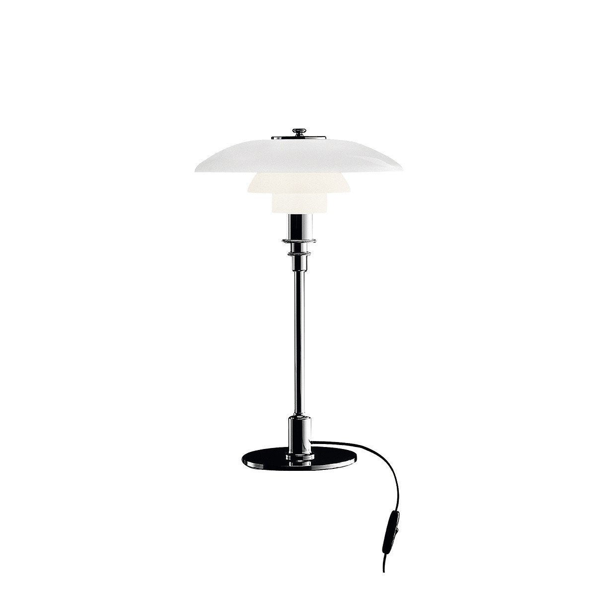 Louis Poulsen Ph 3/2 Table Lamp, Chrome Plated