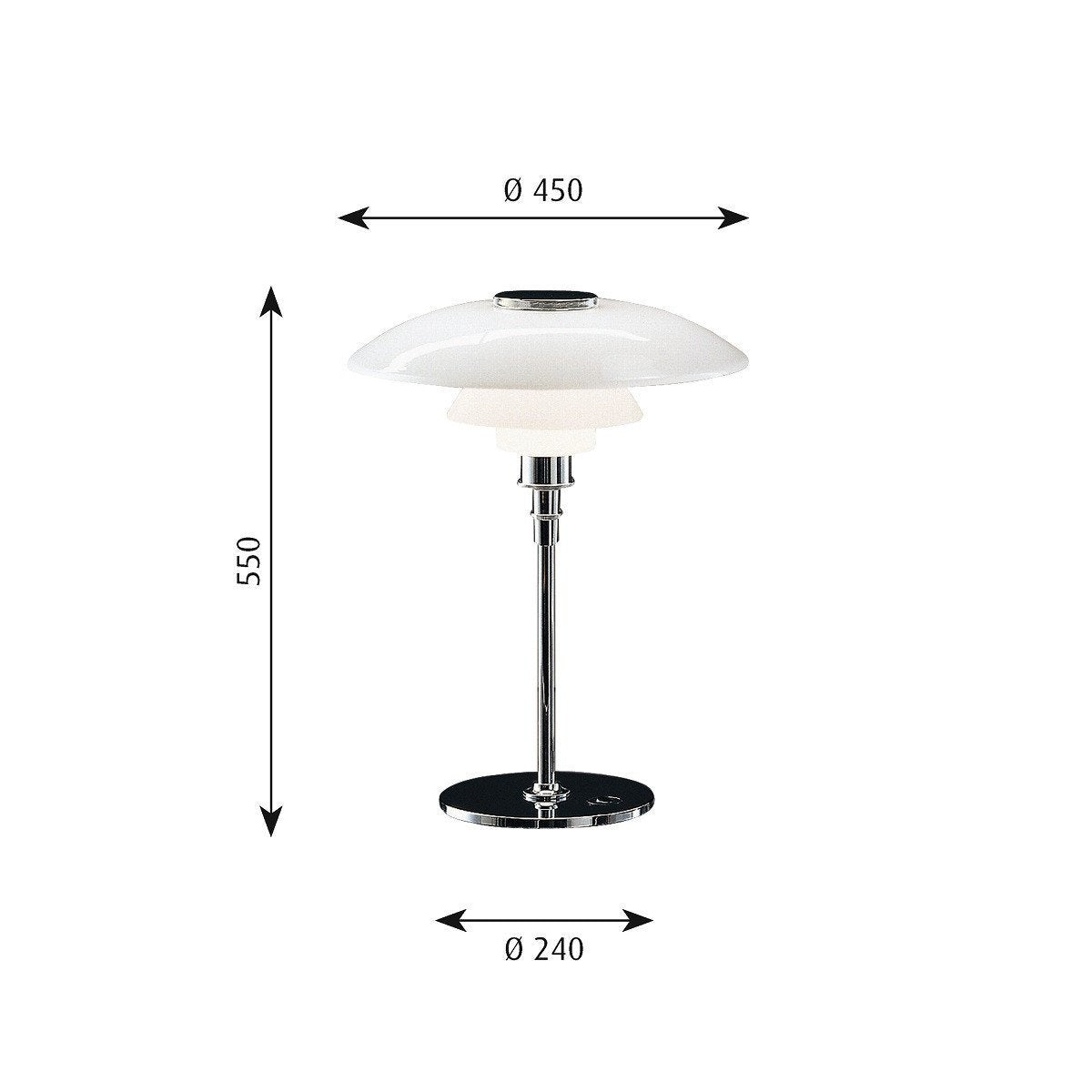 Louis Poulsen Ph 4 1/2 3 1/2 Glass Table Lamp White