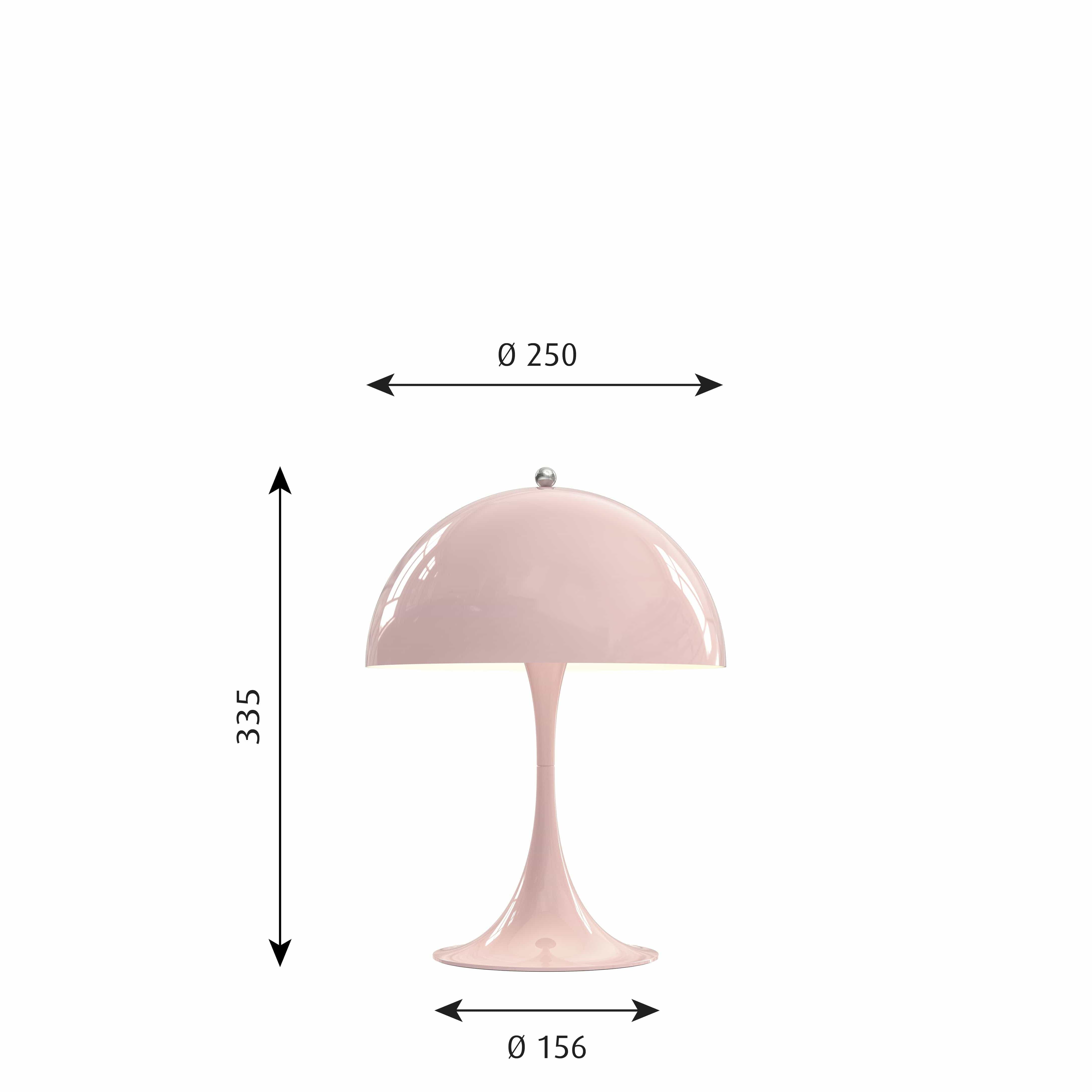 Louis Poulsen Panthella 250 Lampe de table LED 27 K, rose pâle