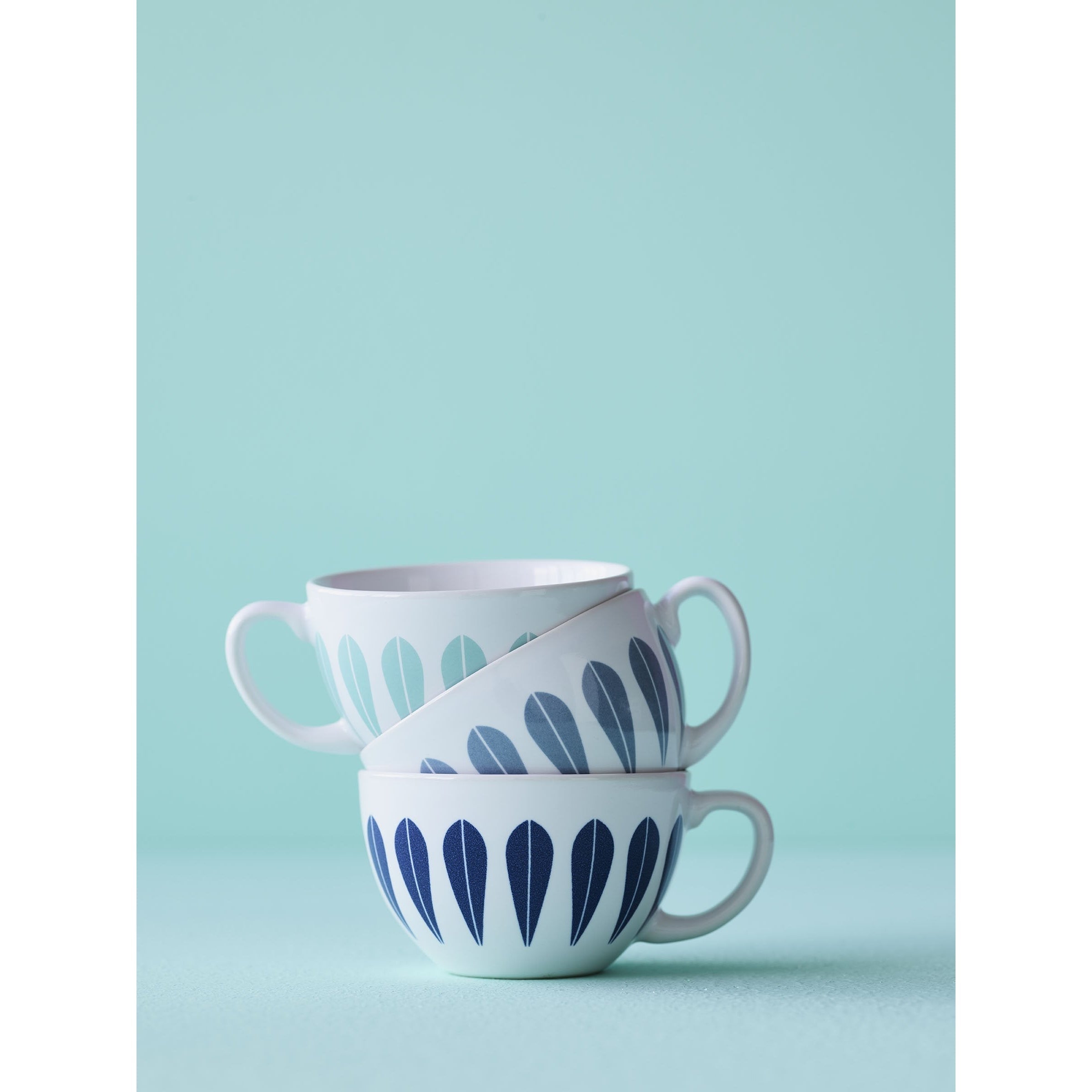 Lucie Kaas Arne Clausen Collection Cups W. Saucer Blue oscuro, 10 cm