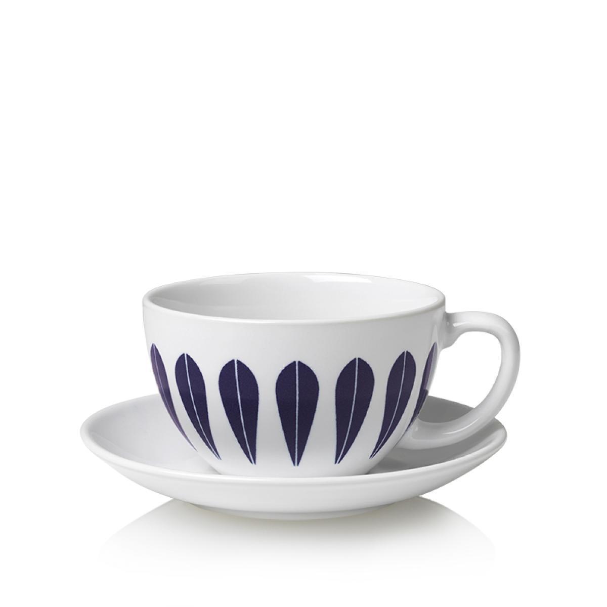 Lucie Kaas Arne Clausen Collection Cups W. Saucer Blue oscuro, 10 cm