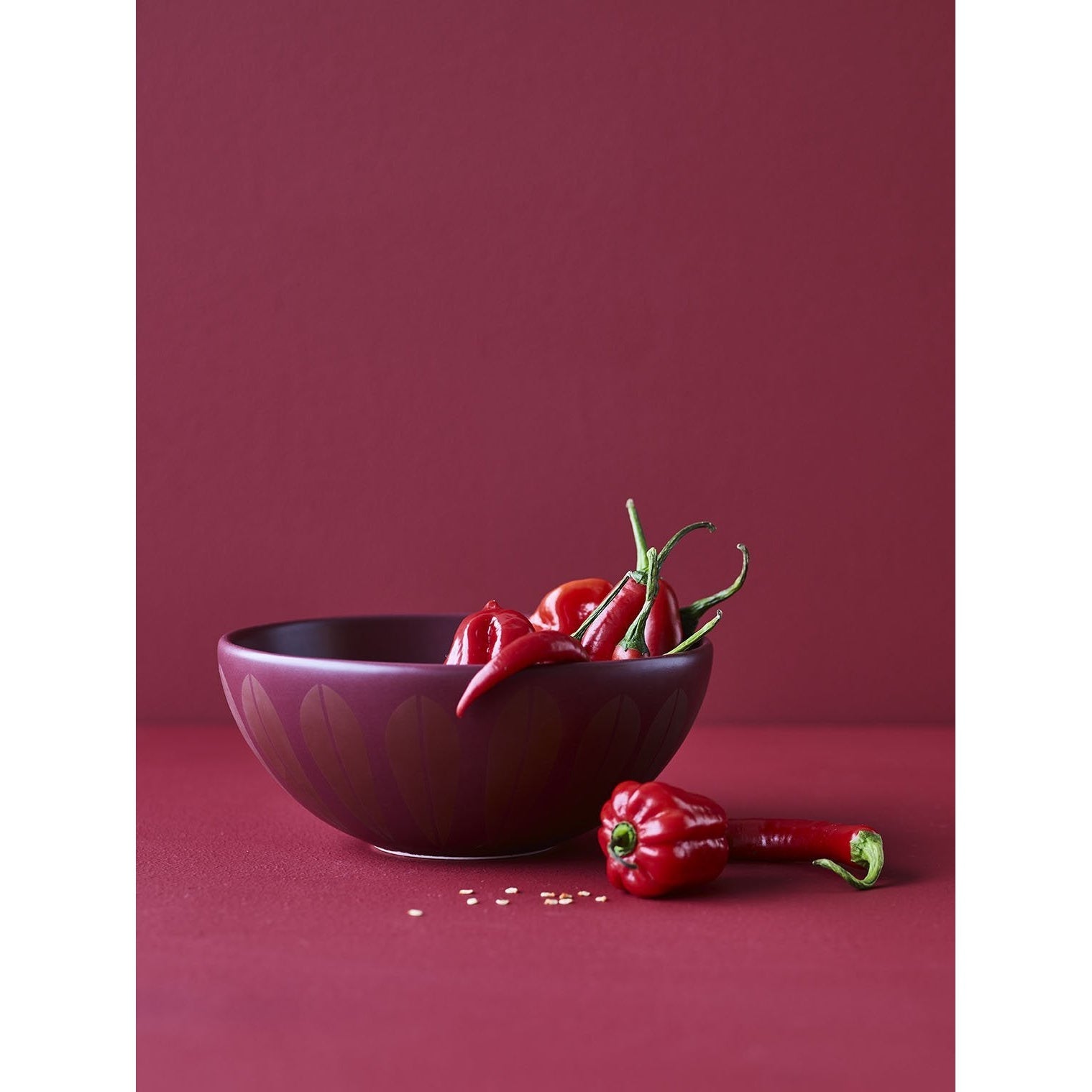 Lucie Kaas Arne Clausen Bowl rojo oscuro, 15 cm