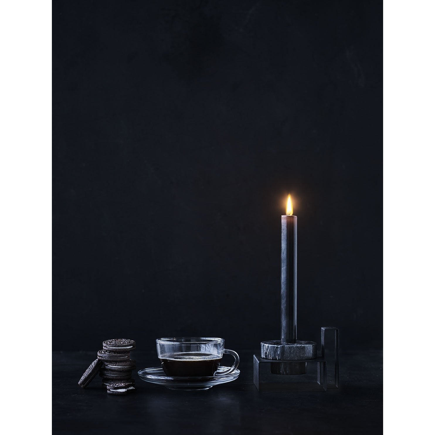 Lucie Kaas Marco Candlestick Black，8厘米