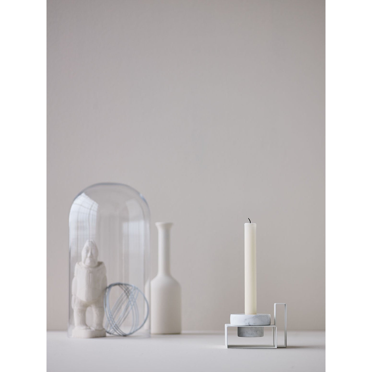 Lucie Kaas Marco Candlestick White, 8 cm