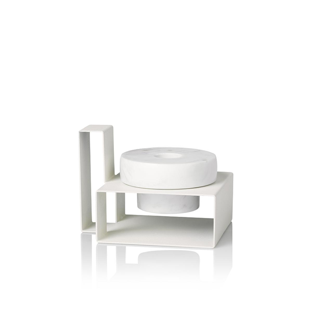 Lucie Kaas Marco Candlestick White, 8 cm