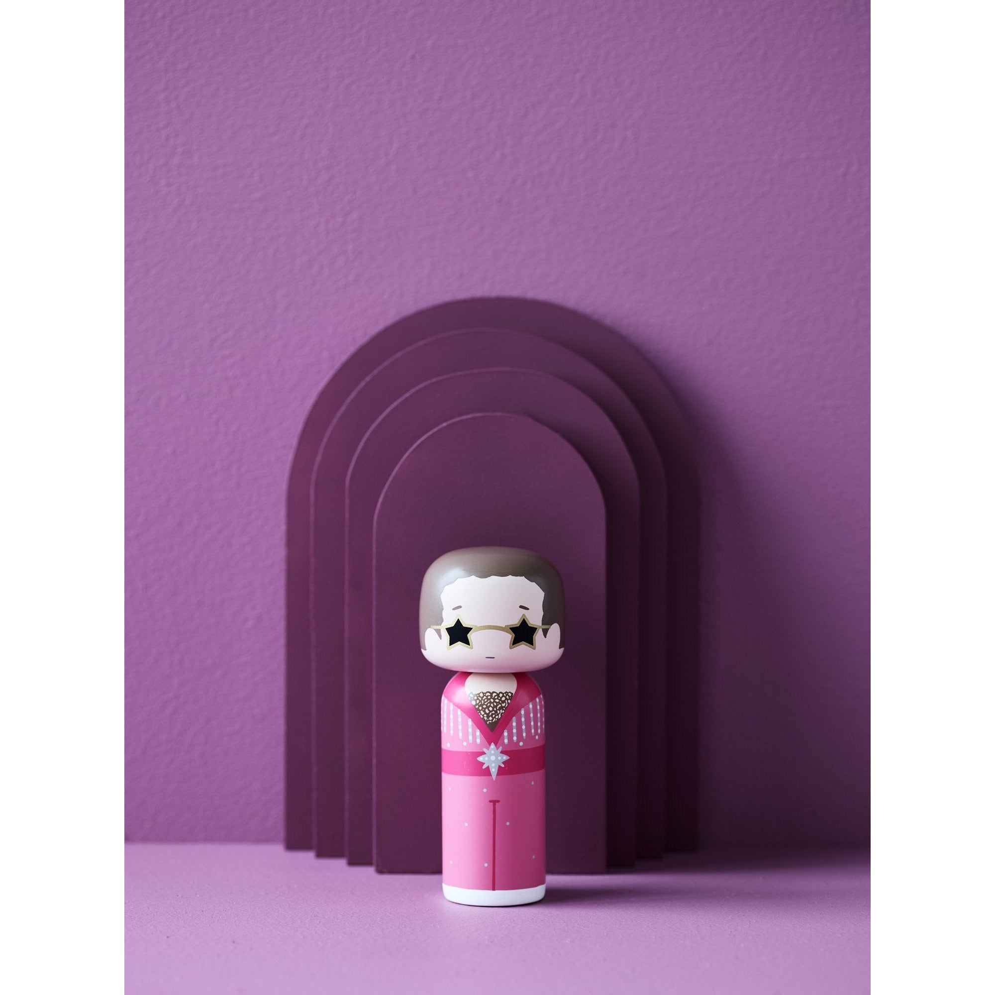 Lucie Kaas Sketch.inc Kokeshi Puppe, Pink Elton H14,5 cm