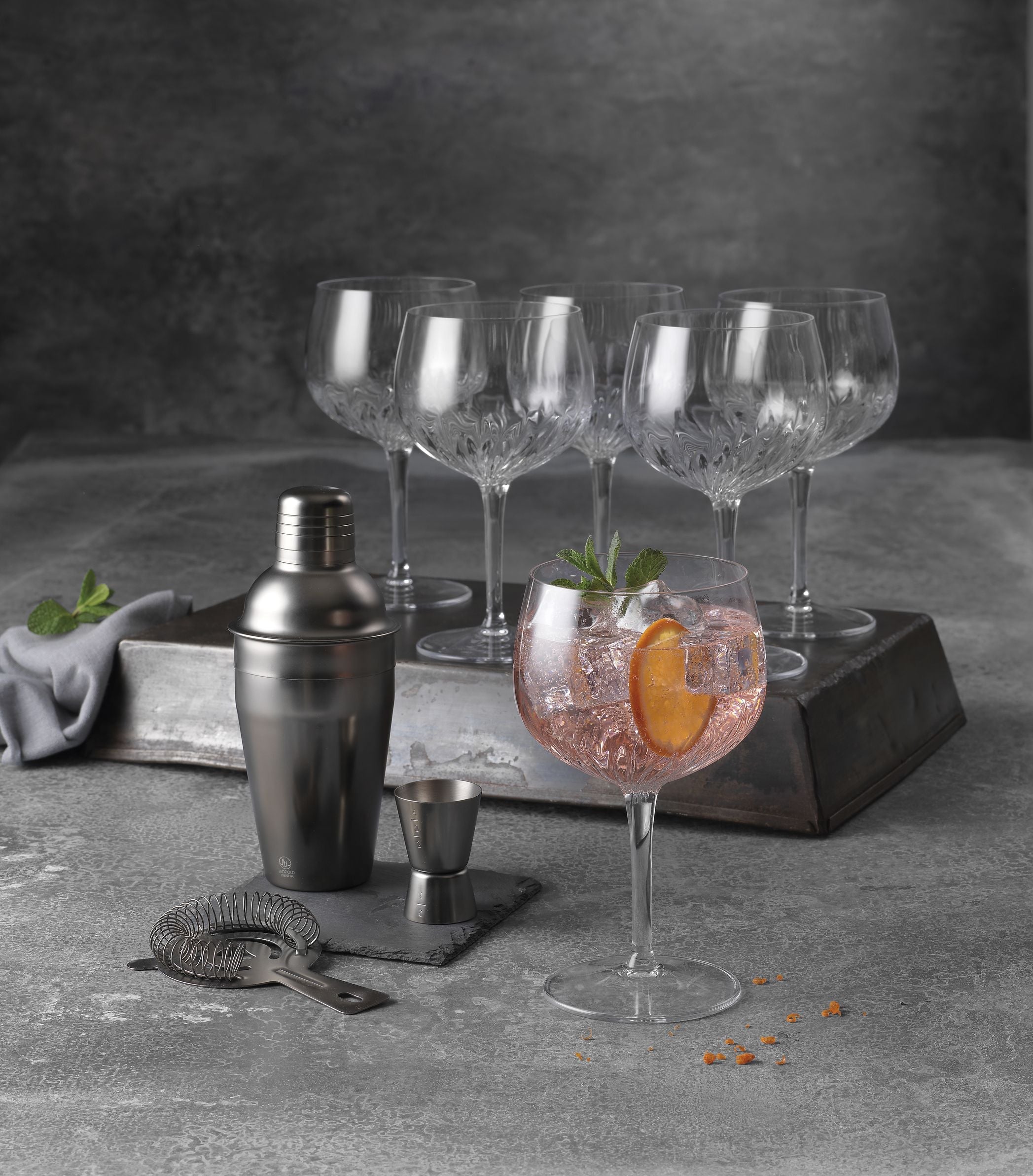 Luigi Bormioli Mixology spansk gin & tonic glas, sæt på 4