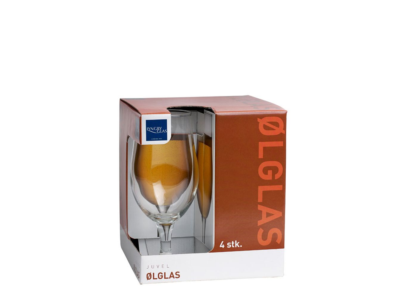 Lyngby Glas Juvel ølglas 49 Cl, 4 stk.