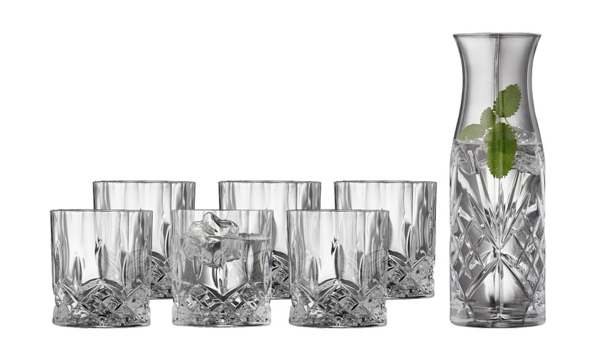 Lyngby Glas Krystal Glass Set 6 verres de salon 31 Cl + 1 Carafe 1 L
