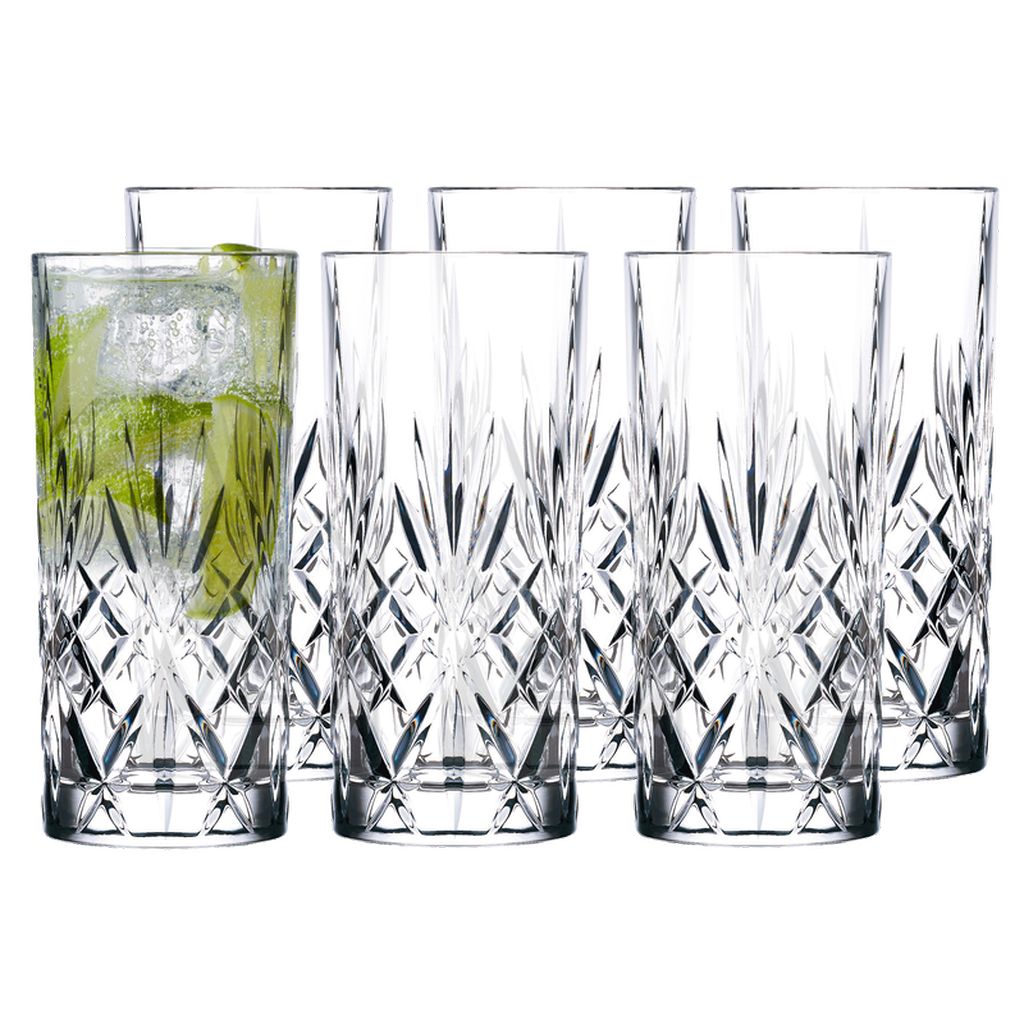 Lyngby Glas Melodia Krystal Highball Drink Glass 6 CL, 6 pc's.