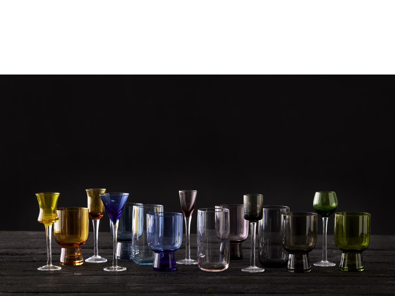 Lyngby Glas Schnapps玻璃各种颜色，6个PC。