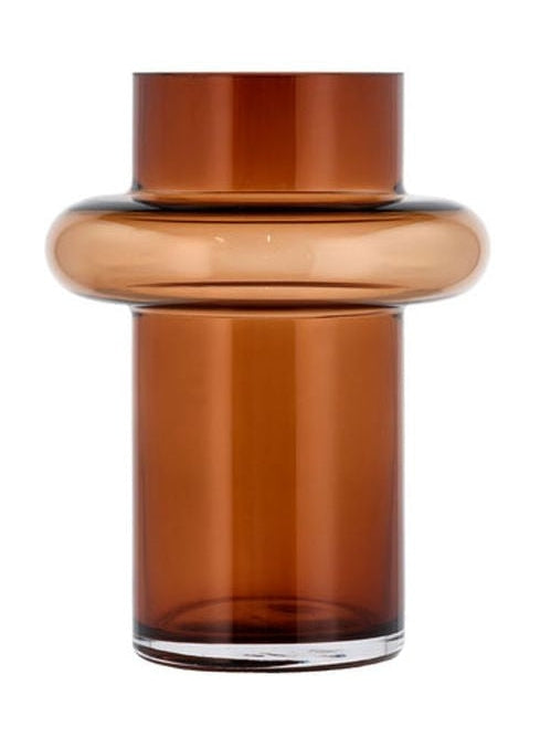 Vase tube en verre Lyngby H : 20 cm, Ambre