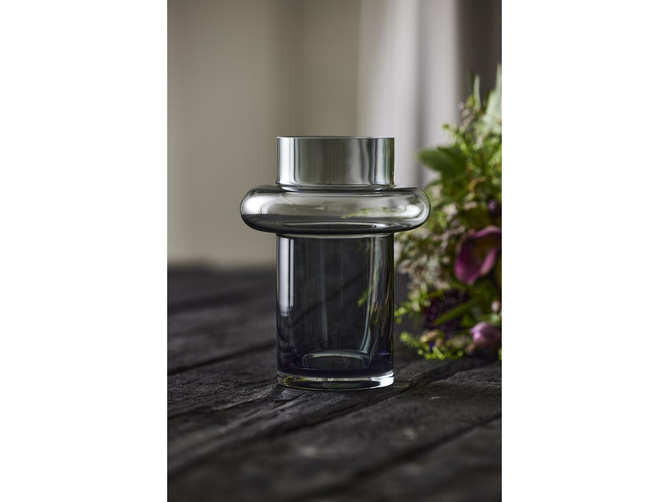 Lyngby Glas Tube花瓶H：20厘米，烟雾