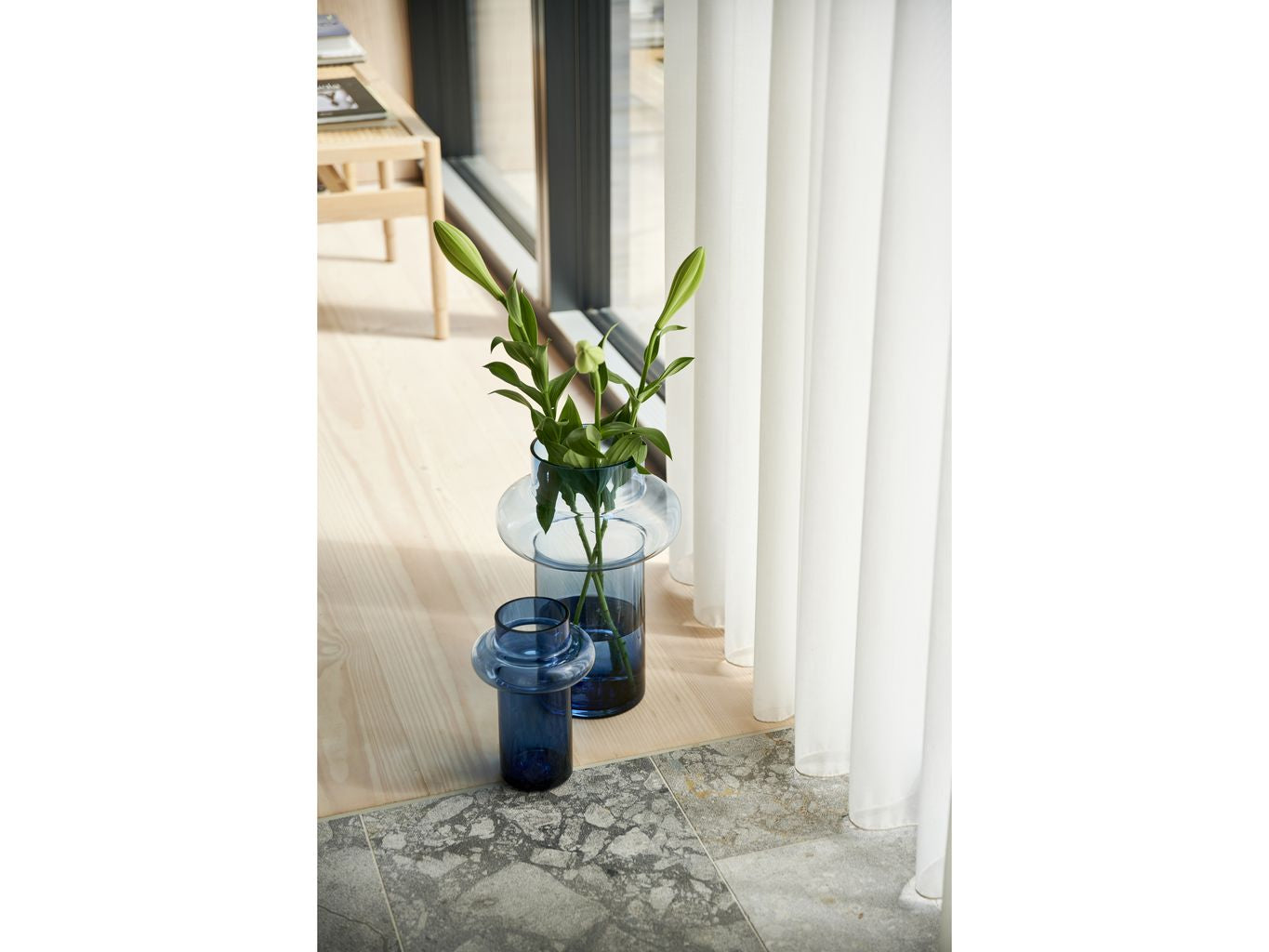 Vase tube en verre Lyngby H : 25 cm, Ambre