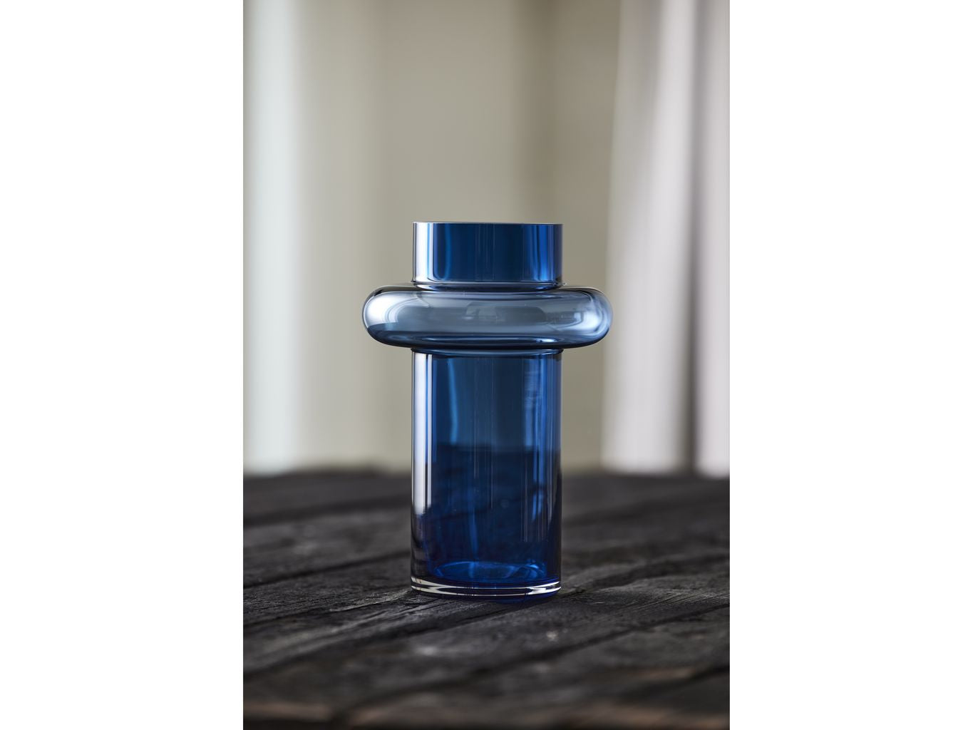 Lyngby Glas Tube Vase H: 25 cm, dökkblár