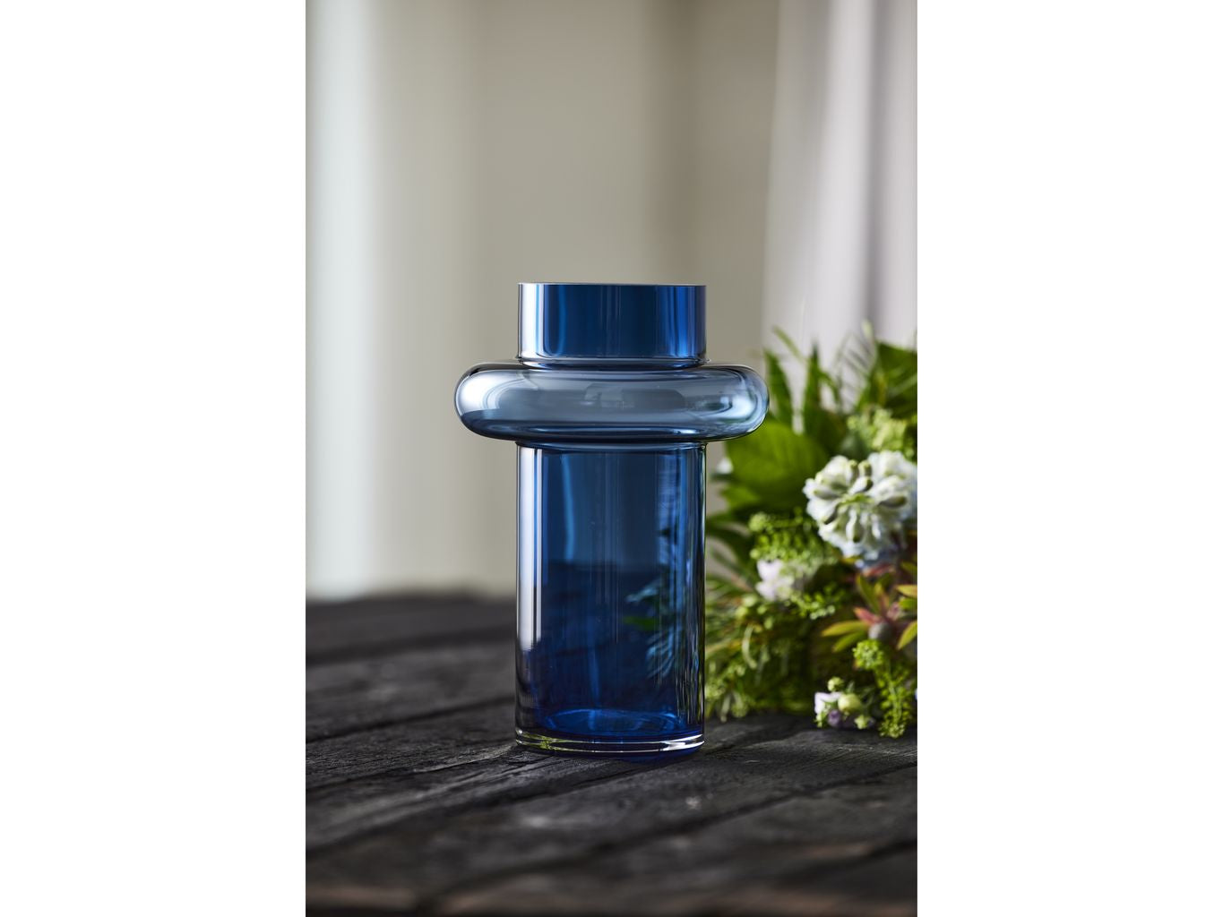 Lyngby Glas Tube花瓶H：25厘米，深蓝色