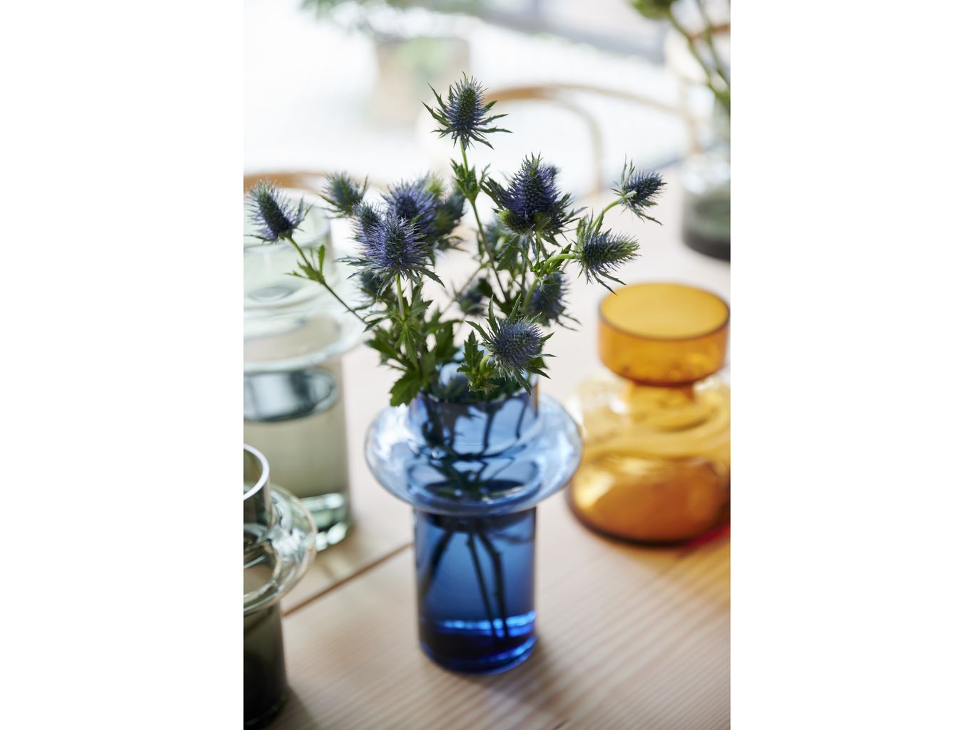 Lyngby Glas Tube Vase H: 25 Cm, Dark Blue