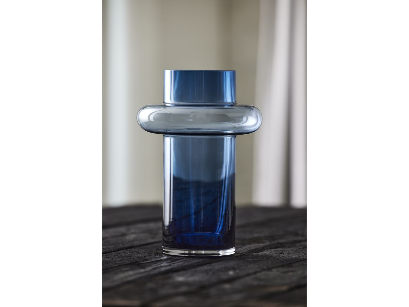 Lyngby Glas Tube Jarrón H: 30 cm, azul oscuro