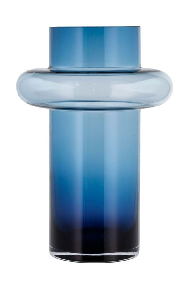 Lyngby Glas Tube Vase H: 30 cm, dökkblár