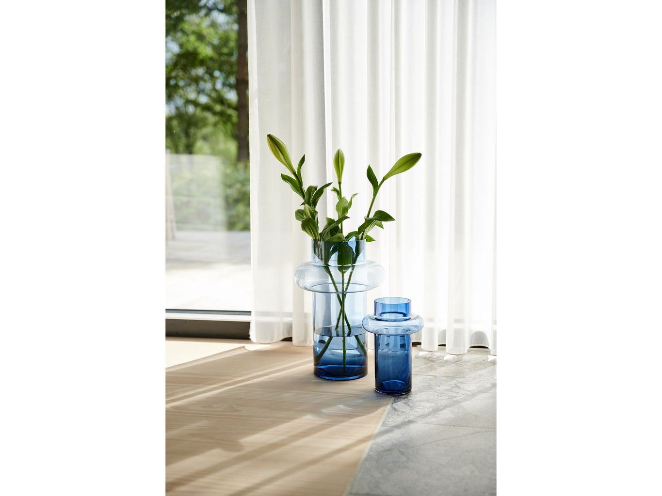 Vase tube en verre Lyngby H : 40 cm, Ambre