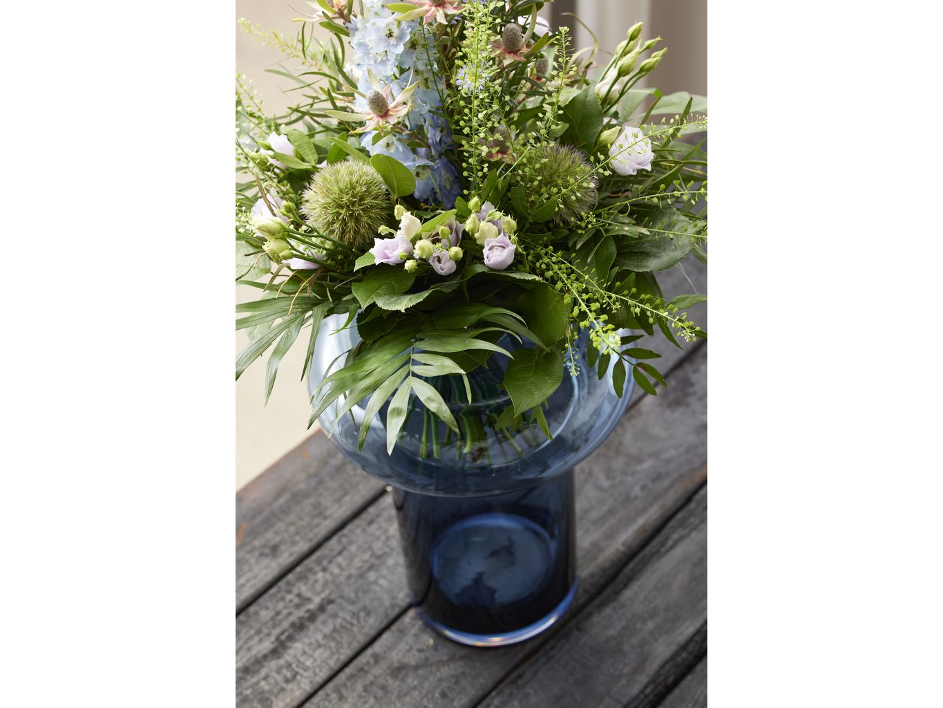 Lyngby Glas Tube花瓶H：40厘米，深蓝色