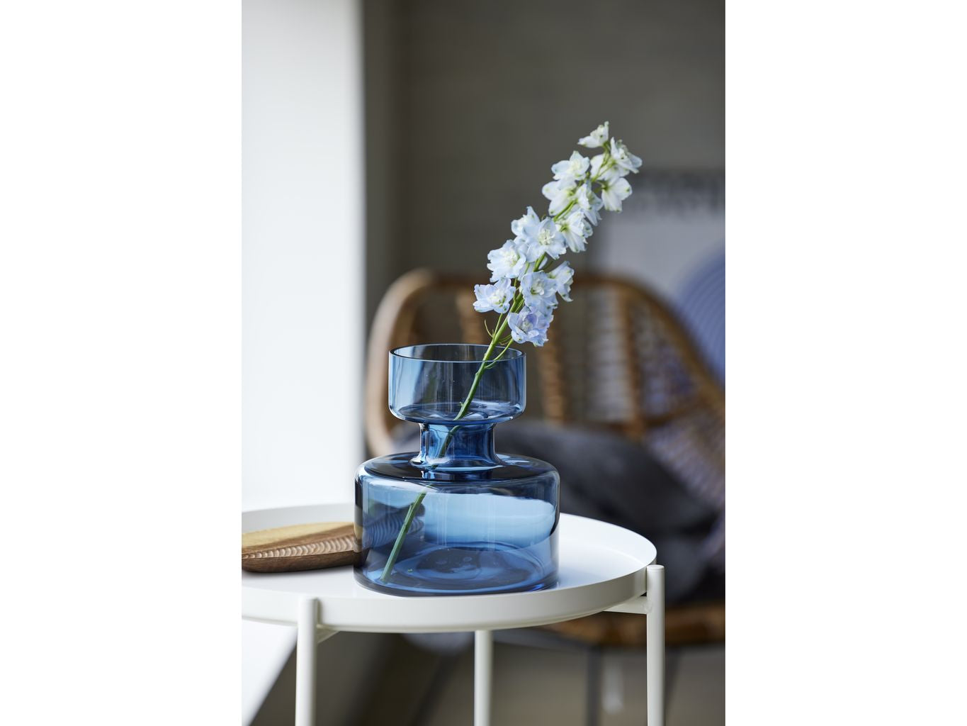 Lyngby Glas Röhrenförmige Vase H: 20 Cm, Blau