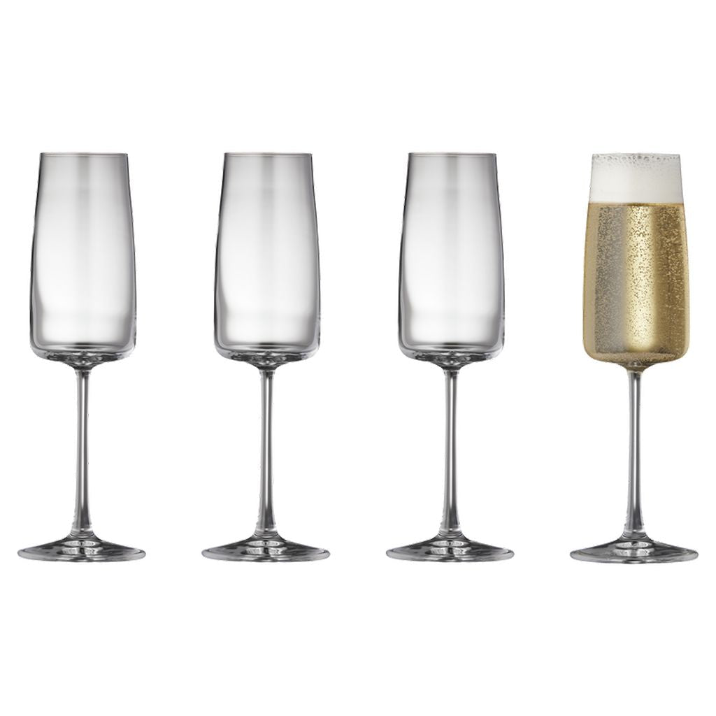 Lyngby Glas Zero Krystal Champagne Glass 30 Cl, 4 kpl.