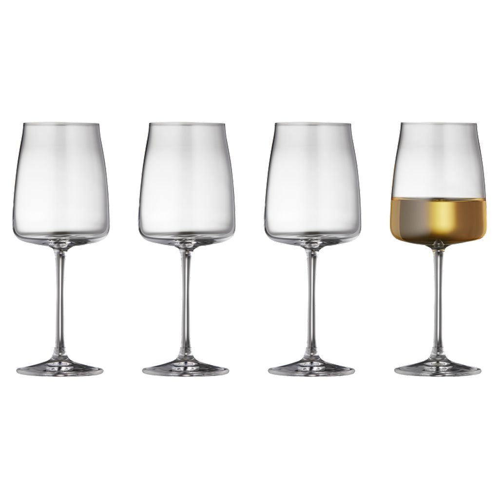 Lyngby Glas零Krystal White Wine Glass 43 Cl，4台。