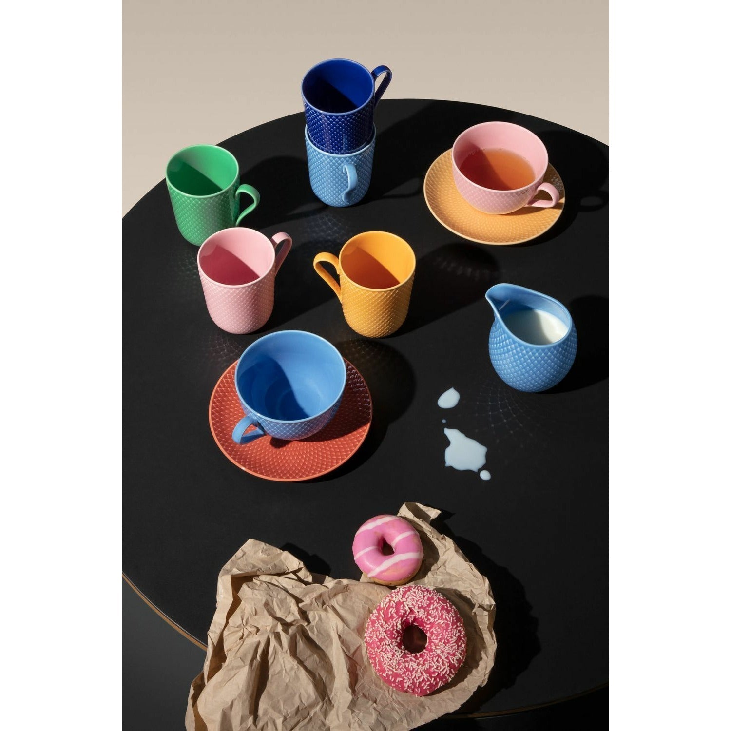 Lyngby Porcelæn Rhombe Color Mug With Handle, Blue