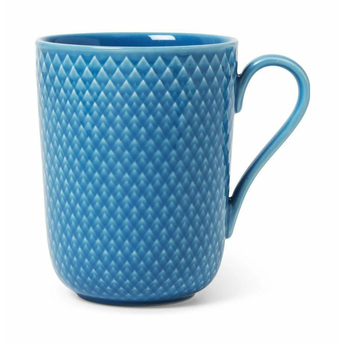 Lyngby porcelæn rhombe tazza a colori con manico, blu
