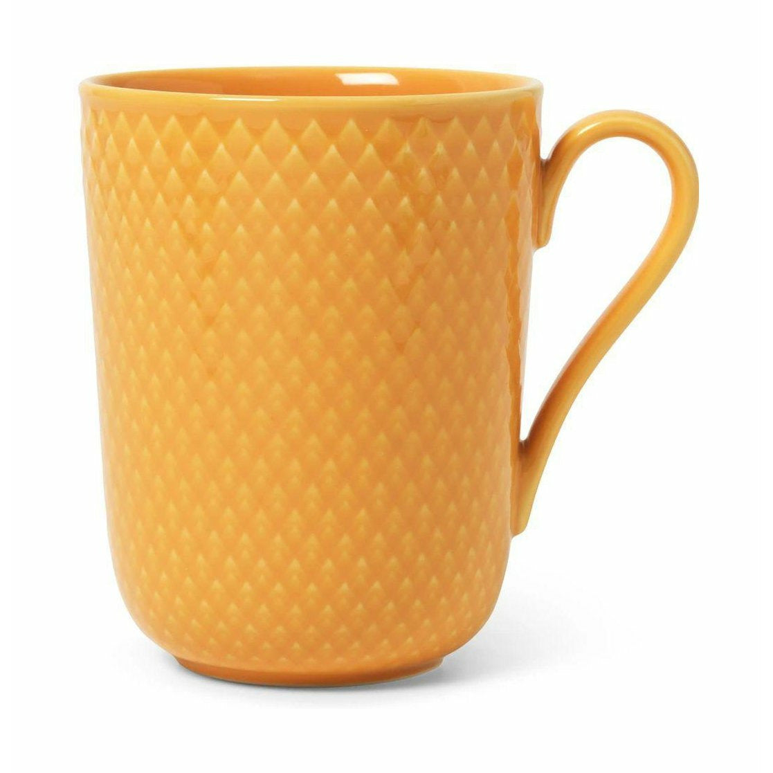 Lyngby porcelæn rhombe fargekrus med håndtak, gul