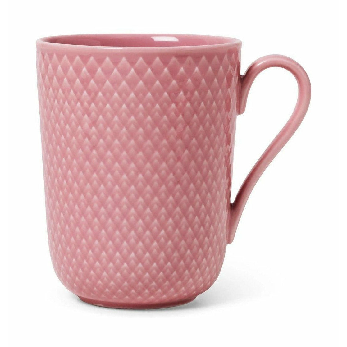 Lyngby porcelæn rhombe fargekrus med håndtak, rosa