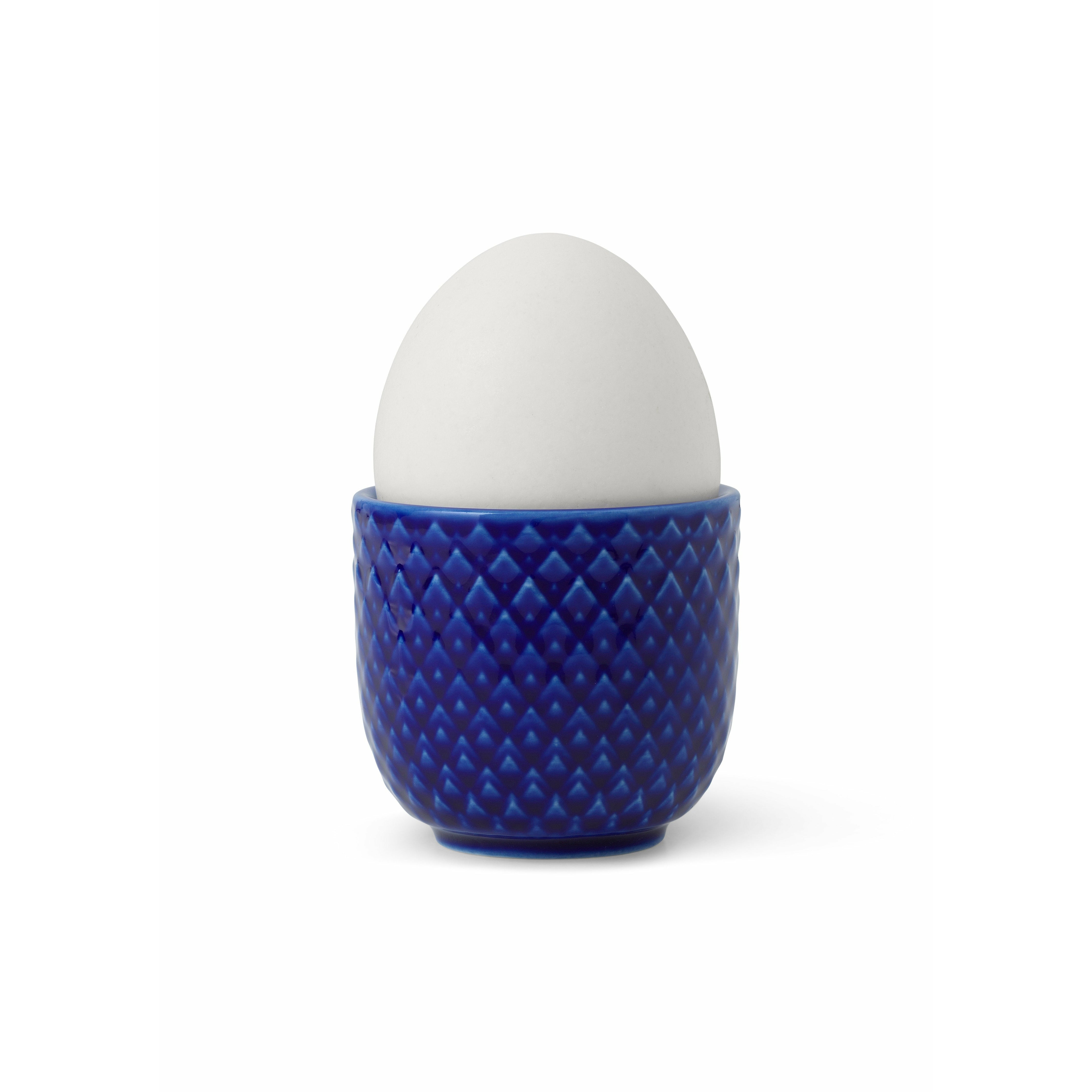 Lyngby porcelæ rhombe lita egg bolli Ø5 cm, dökkblár