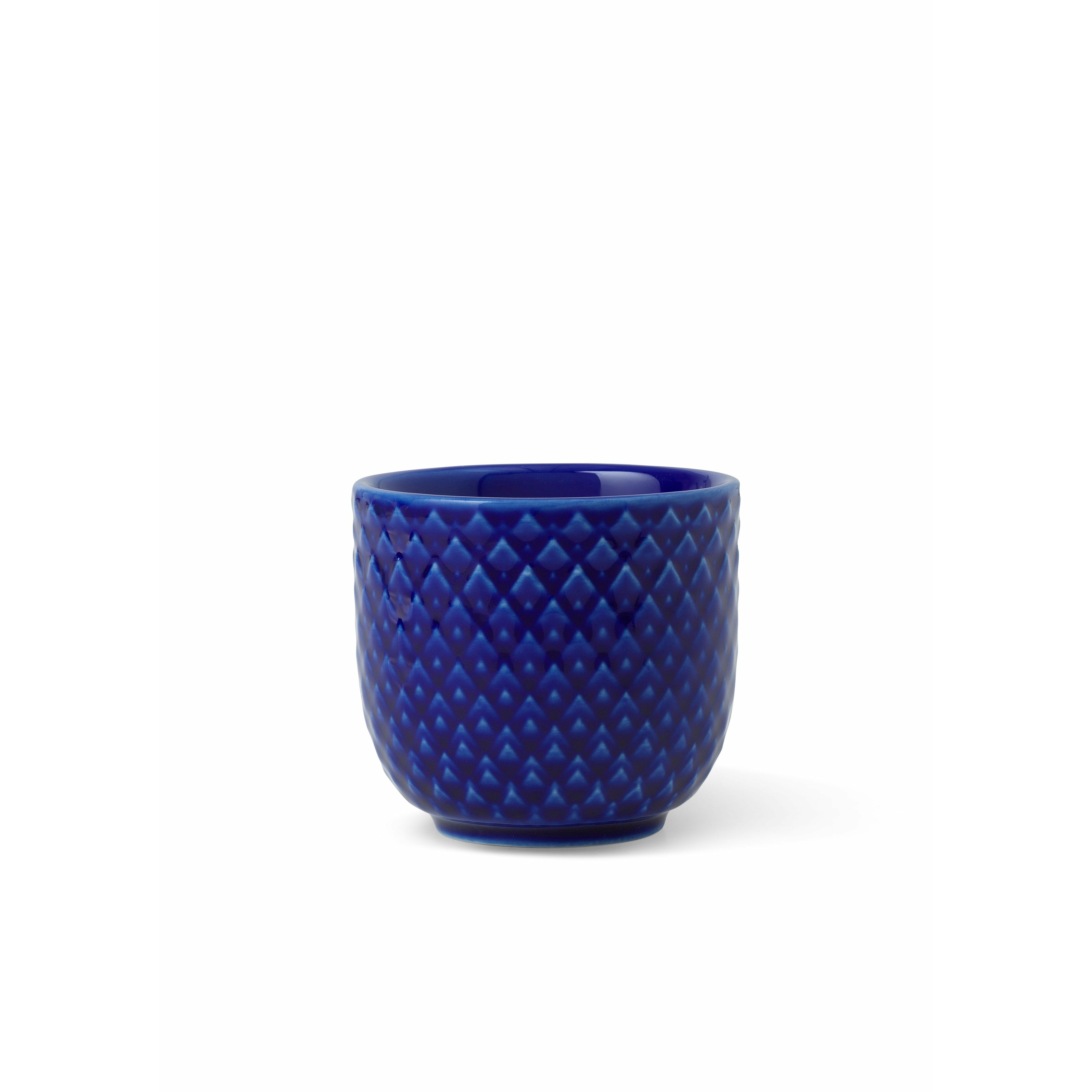 Lyngby Porcelæn Rhombe Color Mun Cup Ø5 cm, tummansininen