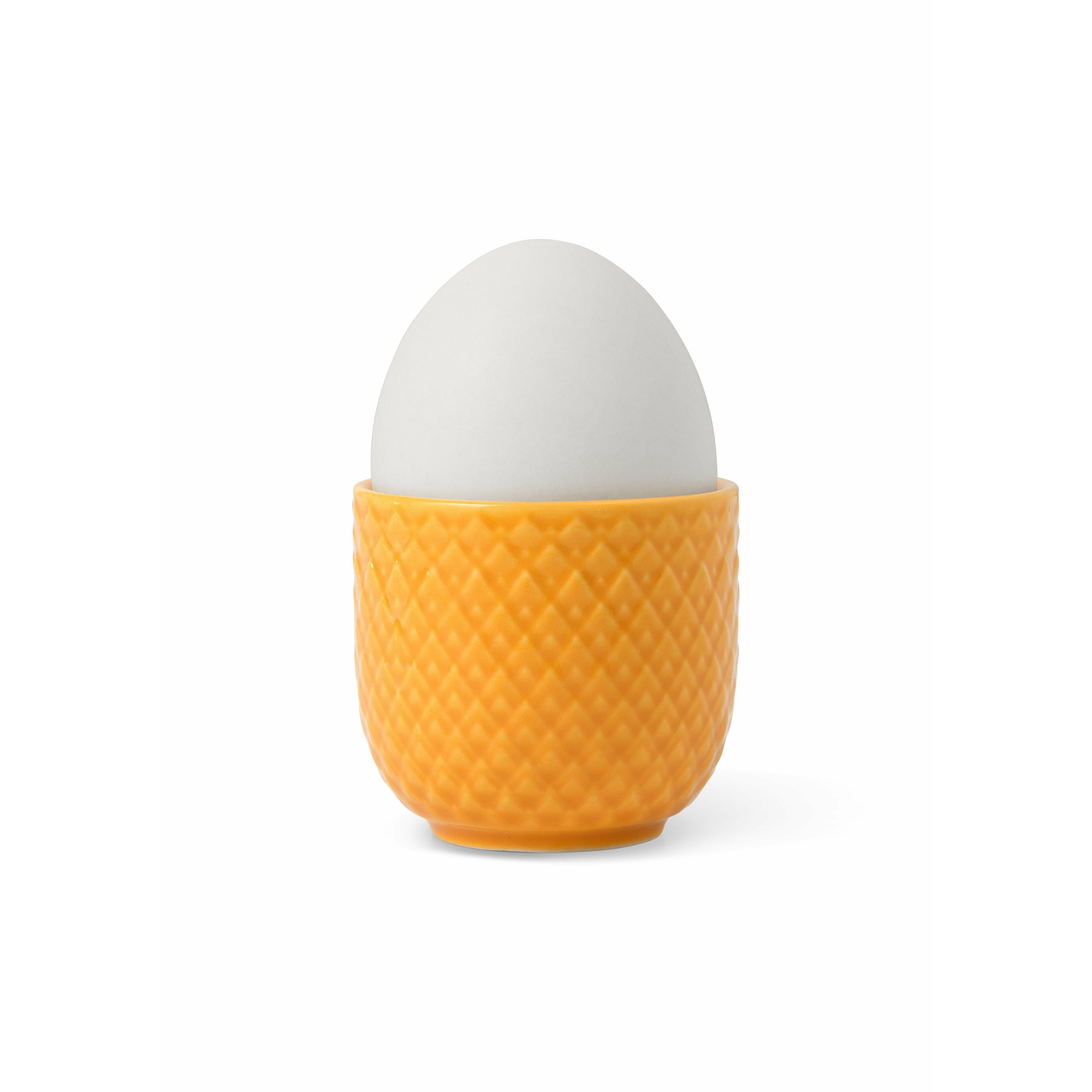 Lyngby porcelæn rhombe farge egg kopp ø5 cm, gul