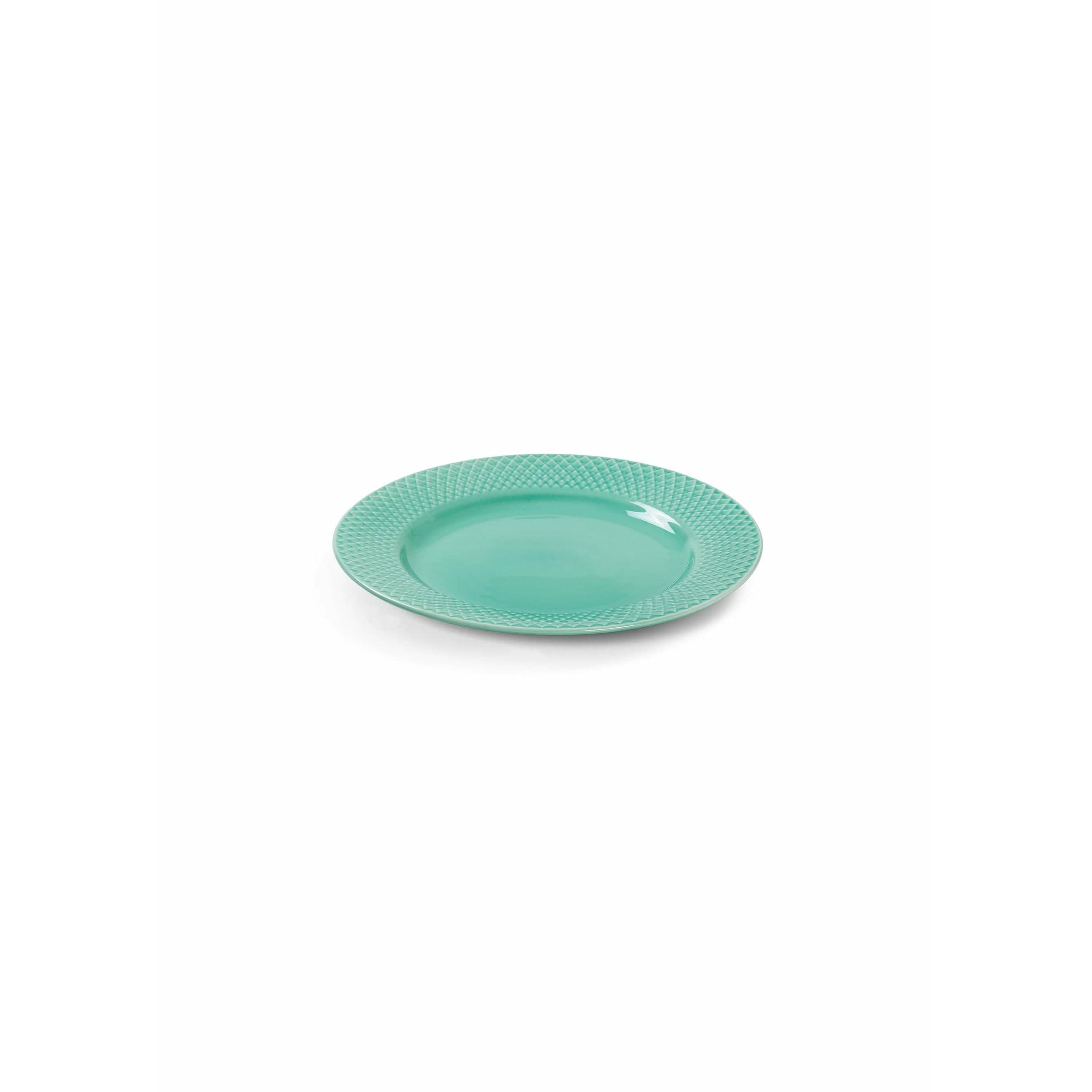 Lyngby Porcelæn Rhombe Color Flat Plade Ø21 cm, Aqua