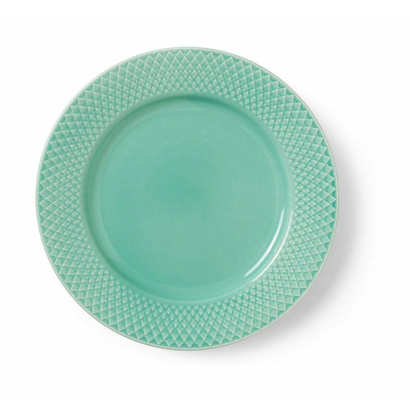 Lyngby Porcelæn Rhombe kleur platte plaat Ø21 cm, aqua