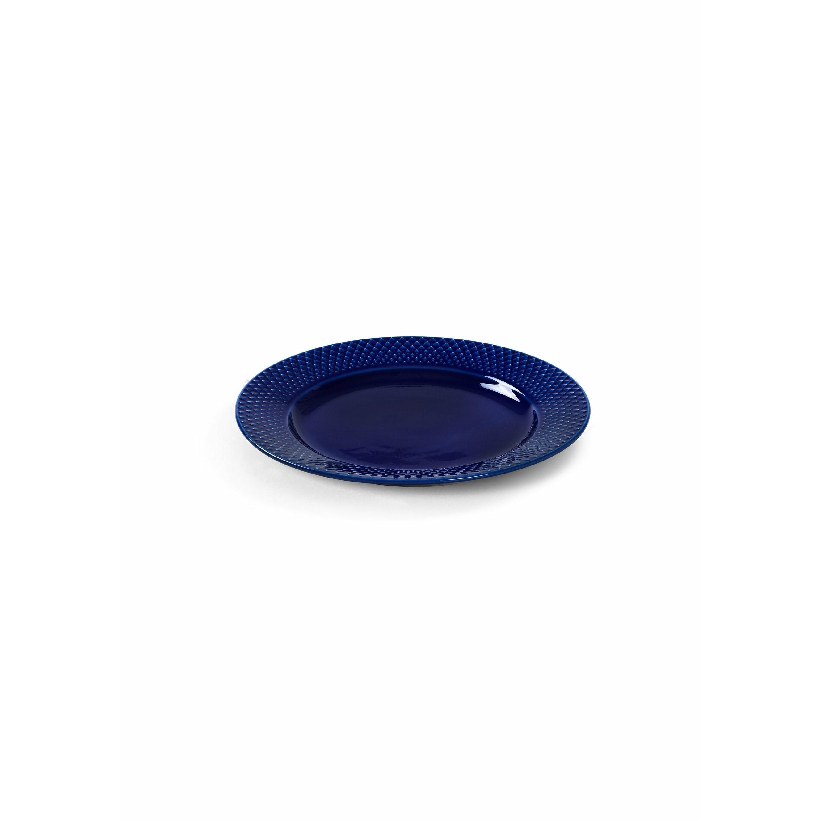 Lyngby Porcelæn Rhombe Color Flat Plate Ø23 cm, mørkeblå