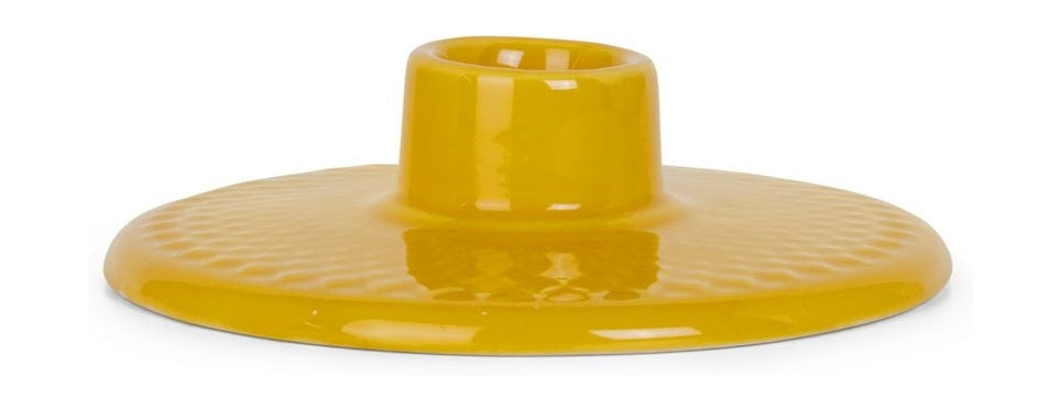 Lyngby Porcelæn Rhombe Color Candlestick H3 Cm, giallo