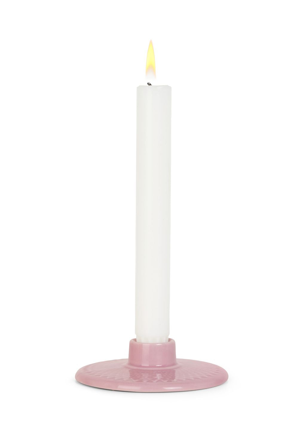 Lyngby Porcelæn Rhombe Color Candlestick H3 Cm, Pink
