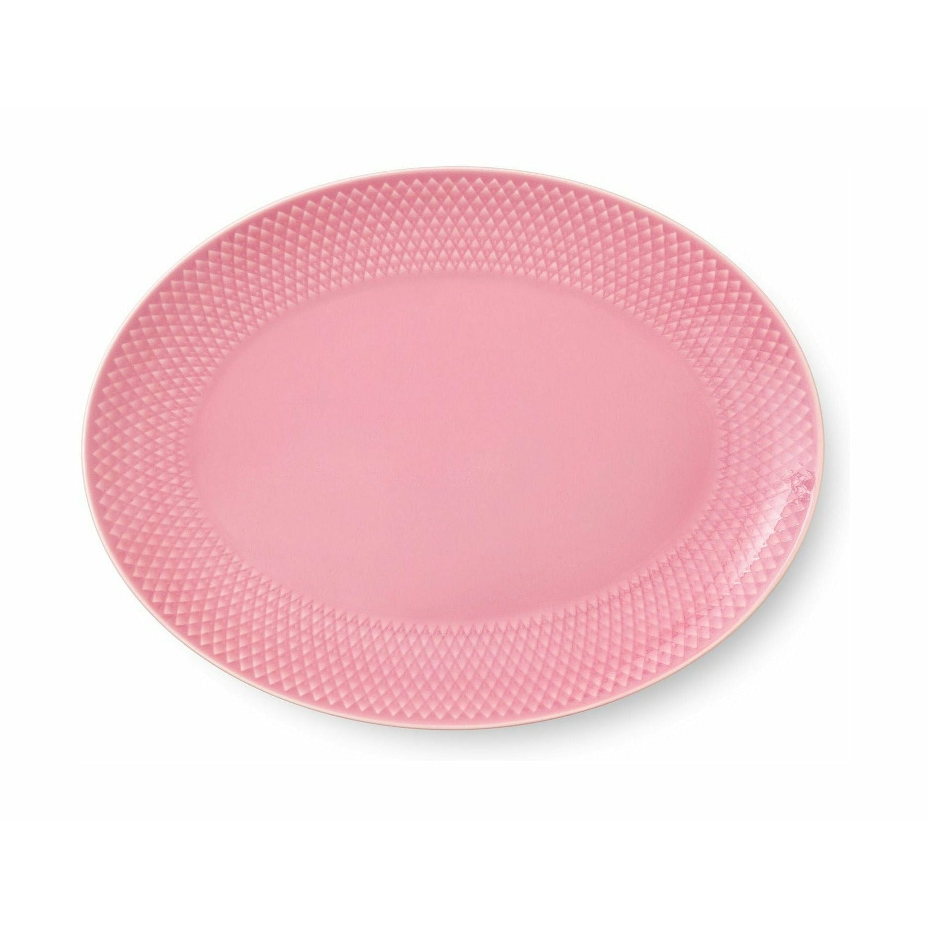 Lyngby Porcelæn Rhombe farve oval top 28,5x21,5 cm, lyserød