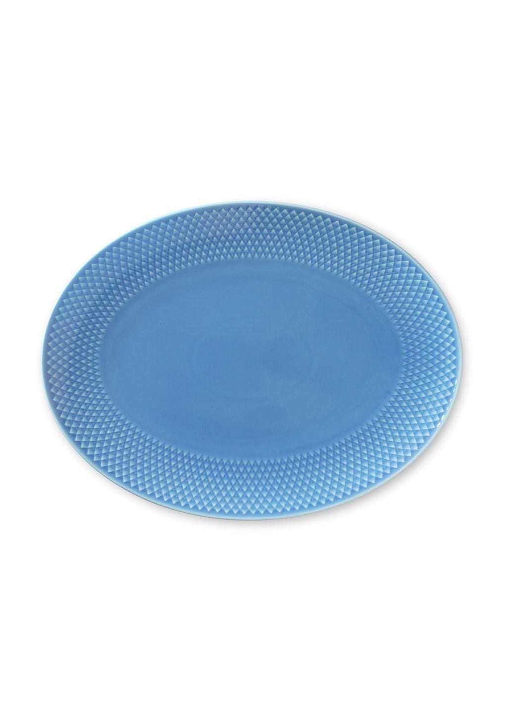 Lyngby Porcelæn Rhombe Color Oval Servierteller 28,5x21,5, Blau