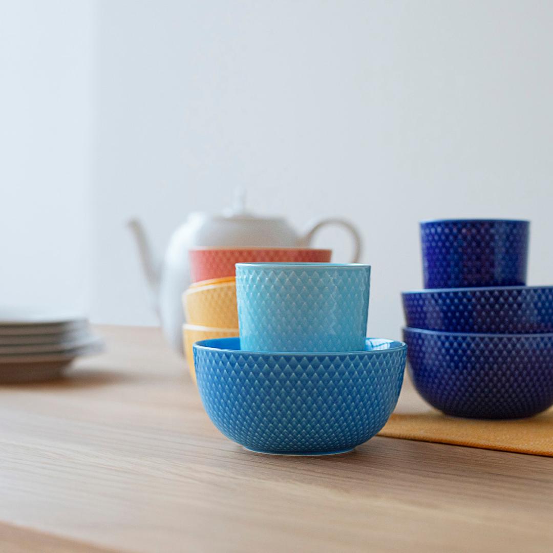 Lyngby Porcelæn Rhombe Color Bowl Ø13, azul