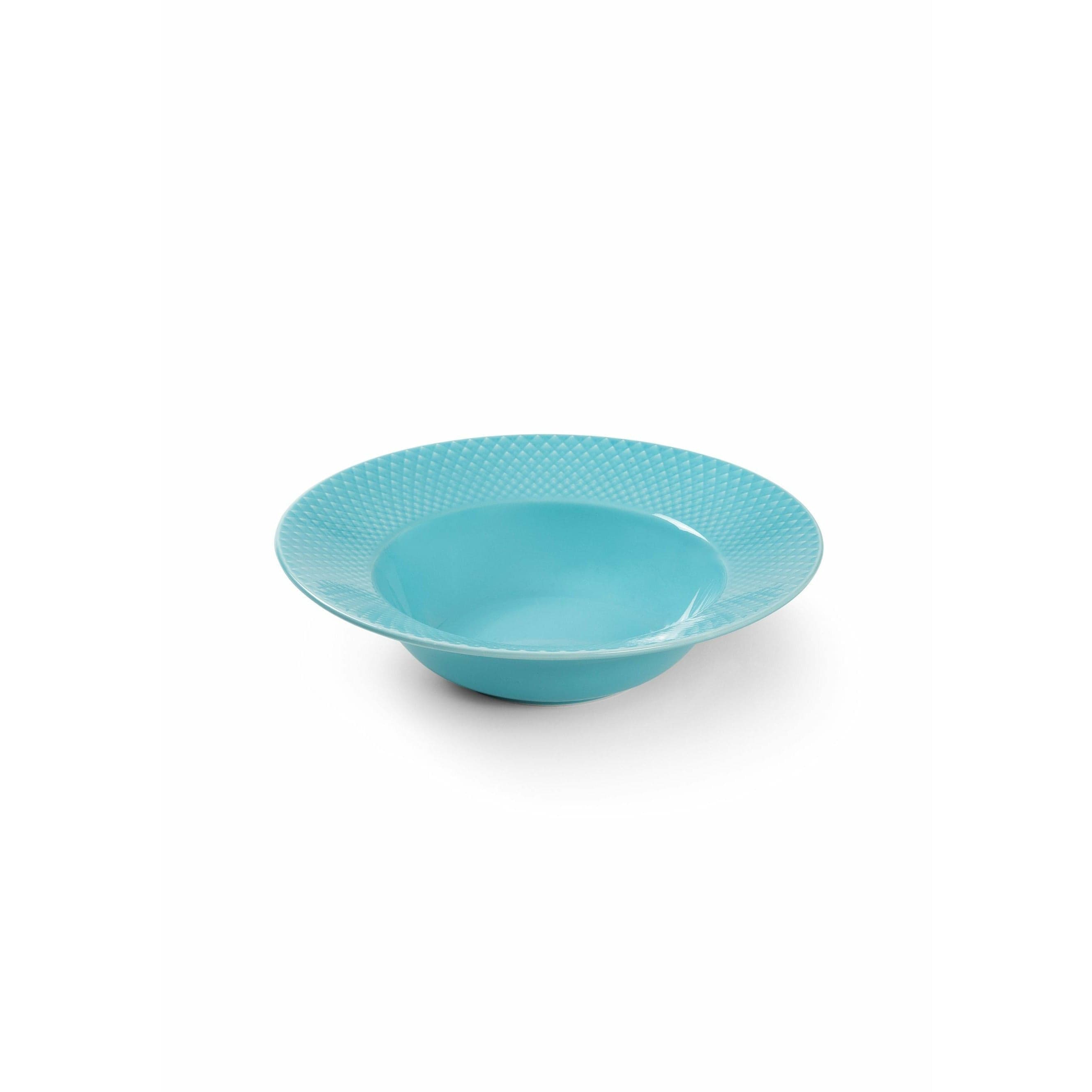 Lyngby Porcelæn Assiette de soupe de couleur rhombe Ø24,5 cm, turquoise