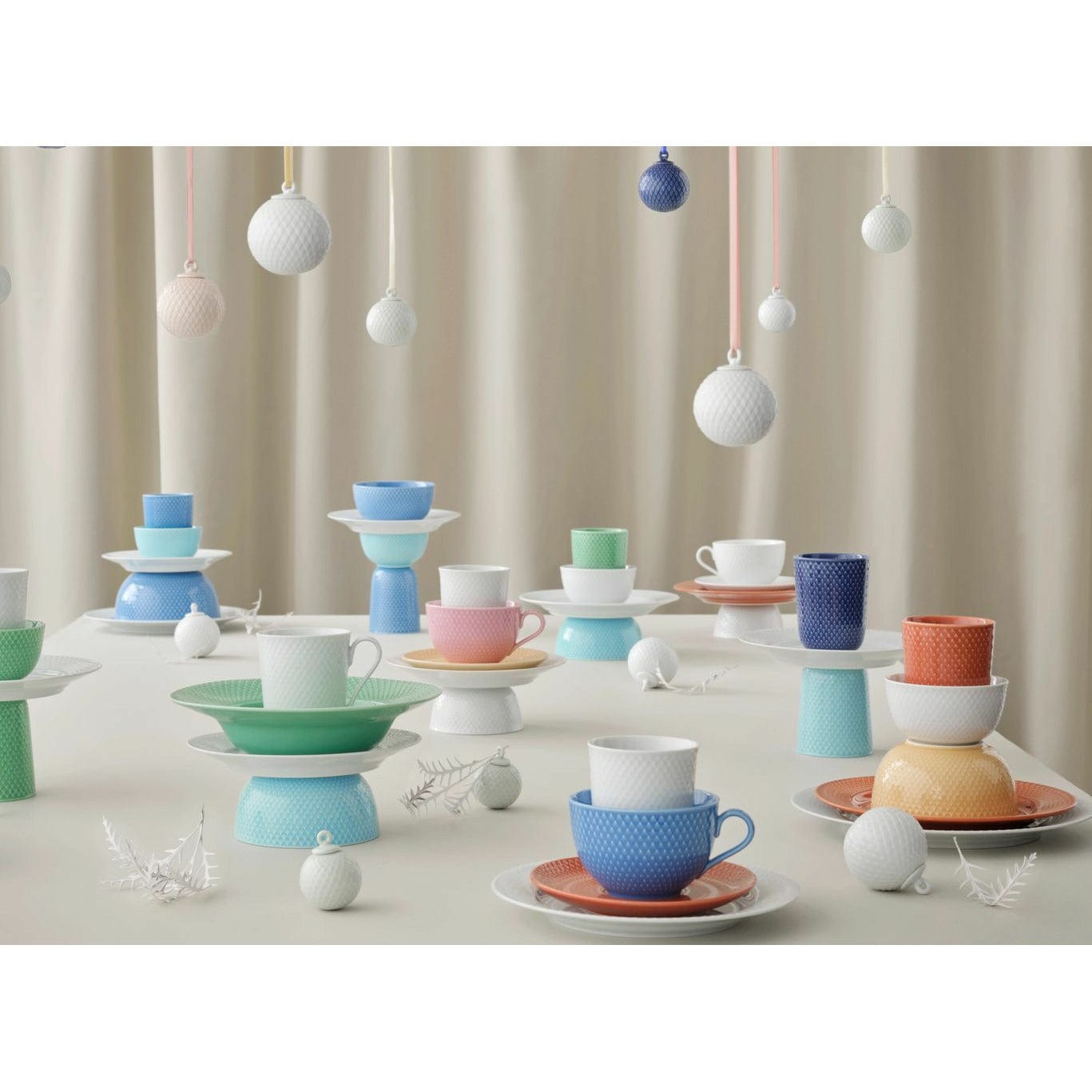 Lyngby Porcelæn Rhombe Color Tea Cup met schotel, roze/beige