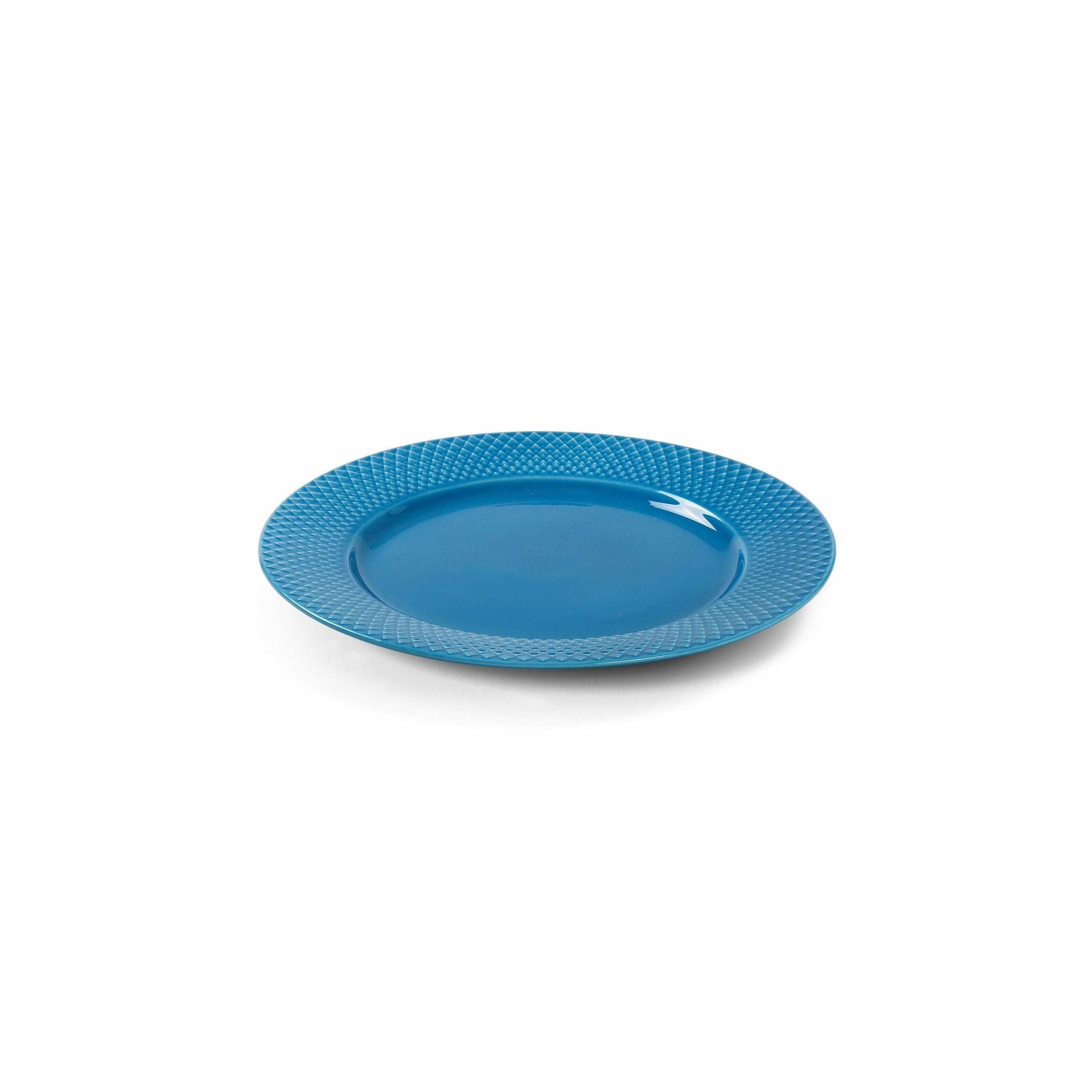 Lyngby Porcelæn Plaque de couleur Rhombe Ø27 cm, bleu